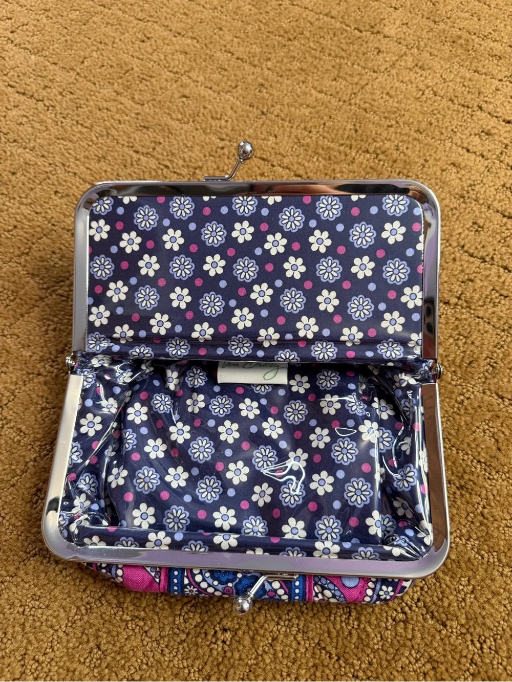 Vera Bradley Kisslock Clutch Wallet Boysenberry Pattern